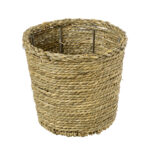 GloboStar® Artificial Garden THASSOS 20293 Διακοσμητικό Πλεκτό Καλάθι - Κασπώ Γλάστρα - Flower Pot Μπεζ με Καφέ Φ20cm x Υ22cm - Image 3