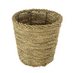GloboStar® Artificial Garden THASSOS 20294 Διακοσμητικό Πλεκτό Καλάθι - Κασπώ Γλάστρα - Flower Pot Μπεζ με Καφέ Φ26cm x Υ24cm - Image 3