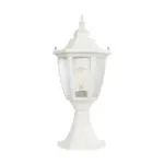 GloboStar® ENGLAND 202-0010 Vintage Επιδαπέδιο Φωτιστικό Φαναράκι Μονόφωτο 1 x E27 IP44 Λευκό & Διάφανο Πλαστικό - Μ20 x Π20 x Υ45cm - Image 4