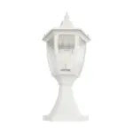 GloboStar® ENGLAND 202-0010 Vintage Επιδαπέδιο Φωτιστικό Φαναράκι Μονόφωτο 1 x E27 IP44 Λευκό & Διάφανο Πλαστικό - Μ20 x Π20 x Υ45cm - Image 5
