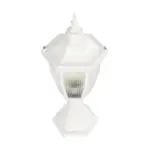 GloboStar® ENGLAND 202-0010 Vintage Επιδαπέδιο Φωτιστικό Φαναράκι Μονόφωτο 1 x E27 IP44 Λευκό & Διάφανο Πλαστικό - Μ20 x Π20 x Υ45cm - Image 6