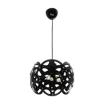 GLOBOSTAR® DOMINIC 202-0031 Μοντέρνο Κρεμαστό Φωτιστικό Οροφής με Ντουί 1 x E27 AC 220-240V IP20 - Μαύρο - Μ30 x Π30 x Υ24cm - Image 4