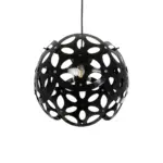 GLOBOSTAR® DOMINIC 202-0031 Μοντέρνο Κρεμαστό Φωτιστικό Οροφής με Ντουί 1 x E27 AC 220-240V IP20 - Μαύρο - Μ30 x Π30 x Υ24cm - Image 6