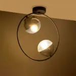 GLOBOSTAR® CITY 202-0040 Μοντέρνο Φωτιστικό Οροφής με Ντουί 2 x E27 AC 220-240V IP20 - Διάφανο & Μαύρο - Μ45 x Π15 x Υ55cm - Image 3