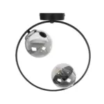 GLOBOSTAR® CITY 202-0040 Μοντέρνο Φωτιστικό Οροφής με Ντουί 2 x E27 AC 220-240V IP20 - Διάφανο & Μαύρο - Μ45 x Π15 x Υ55cm - Image 6
