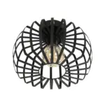 GLOBOSTAR® STAR 202-0054 Μοντέρνο Φωτιστικό Οροφής με Ντουί 1 x E27 AC 220-240V IP20 - Μαύρο - Μ40 x Π40 x Υ27cm - Image 5