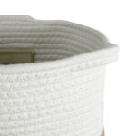 GloboStar® Artificial Garden ITHAKI 20325 Διακοσμητικό Πλεκτό Καλάθι - Κασπώ Γλάστρα - Flower Pot Μπεζ με Λευκό Φ30 x Υ30cm - Image 5