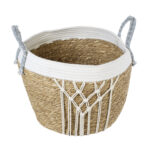 GloboStar® Artificial Garden SARDINIA 20335 ΣΕΤ 3 Διακοσμητικά Πλεκτά Καλάθια - Κασπώ Γλάστρες - Flower Pots Μπεζ με Μακραμέ A:Φ25cm x Υ20cm B:Φ30cm x Υ27cm C:Φ35cm x Υ30cm - Image 5