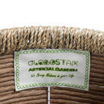 GloboStar® Artificial Garden AMORGOS 20337 Διακοσμητικό Πλεκτό Καλάθι - Κασπώ Γλάστρα - Flower Pot Μπεζ με Καφέ Φ25cm x Υ21cm - Image 6
