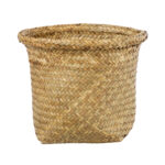 GloboStar® Artificial Garden CECILIA 20342 Διακοσμητικό Ψάθινο Καλάθι - Κασπώ Γλάστρα - Flower Pot Μπεζ Φ24cm x Υ24cm - Image 2