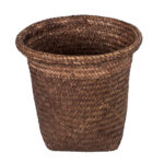 GloboStar® Artificial Garden SKIATHOS 20345 Διακοσμητικό Ψάθινο Καλάθι - Κασπώ Γλάστρα - Flower Pot Καφέ Φ24cm x Υ24cm - Image 3