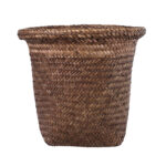 GloboStar® Artificial Garden SKIATHOS 20345 Διακοσμητικό Ψάθινο Καλάθι - Κασπώ Γλάστρα - Flower Pot Καφέ Φ24cm x Υ24cm - Image 4