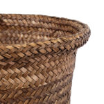 GloboStar® Artificial Garden SKIATHOS 20345 Διακοσμητικό Ψάθινο Καλάθι - Κασπώ Γλάστρα - Flower Pot Καφέ Φ24cm x Υ24cm - Image 5