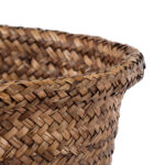 GloboStar® Artificial Garden SKIATHOS 20346 Διακοσμητικό Ψάθινο Καλάθι - Κασπώ Γλάστρα - Flower Pot Καφέ Φ26cm x Υ26cm - Image 5