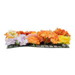 GloboStar® Artificial Garden ROSES STORY 20354 Τεχνητό Διακοσμητικό Πάνελ Λουλουδιών - Κάθετος Κήπος σύνθεση Πορτοκαλί & Ροζ Τριαντάφυλλα Μ40 x Π60 x Υ12cm - Image 3