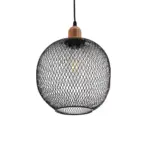 GLOBOSTAR® WIRE 203-0004 Μοντέρνο Κρεμαστό Φωτιστικό Οροφής με Ντουί 1 x E27 AC 220-240V IP20 - Μαύρο & Χάλκινο - Μ25 x Π25 x Υ30cm - Image 2