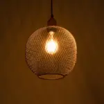 GLOBOSTAR® WIRE 203-0004 Μοντέρνο Κρεμαστό Φωτιστικό Οροφής με Ντουί 1 x E27 AC 220-240V IP20 - Μαύρο & Χάλκινο - Μ25 x Π25 x Υ30cm - Image 3