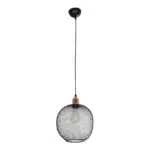 GLOBOSTAR® WIRE 203-0004 Μοντέρνο Κρεμαστό Φωτιστικό Οροφής με Ντουί 1 x E27 AC 220-240V IP20 - Μαύρο & Χάλκινο - Μ25 x Π25 x Υ30cm - Image 4