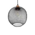 GLOBOSTAR® WIRE 203-0004 Μοντέρνο Κρεμαστό Φωτιστικό Οροφής με Ντουί 1 x E27 AC 220-240V IP20 - Μαύρο & Χάλκινο - Μ25 x Π25 x Υ30cm - Image 6