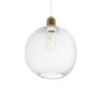 GLOBOSTAR® WIRE 203-0005 Μοντέρνο Κρεμαστό Φωτιστικό Οροφής με Ντουί 1 x E27 AC 220-240V IP20 - Λευκό & Χρυσό - Μ25 x Π25 x Υ30cm - Image 2