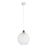 GLOBOSTAR® WIRE 203-0005 Μοντέρνο Κρεμαστό Φωτιστικό Οροφής με Ντουί 1 x E27 AC 220-240V IP20 - Λευκό & Χρυσό - Μ25 x Π25 x Υ30cm - Image 4