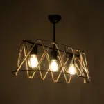 GLOBOSTAR® GATSBY 203-0006 Vintage Κρεμαστό Φωτιστικό Οροφής με Ντουί 3 x E27 AC 220-240V IP20 - Μαύρο & Μπεζ - Μ60 x Π28 x Υ22cm - Image 3