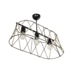 GLOBOSTAR® GATSBY 203-0006 Vintage Κρεμαστό Φωτιστικό Οροφής με Ντουί 3 x E27 AC 220-240V IP20 - Μαύρο & Μπεζ - Μ60 x Π28 x Υ22cm - Image 5