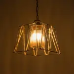 GLOBOSTAR® GATSBY 203-0007 Vintage Κρεμαστό Φωτιστικό Οροφής με Ντουί 1 x E27 AC 220-240V IP20 - Μαύρο & Μπεζ - Μ25 x Π25 x Υ25cm - Image 3