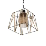GLOBOSTAR® GATSBY 203-0007 Vintage Κρεμαστό Φωτιστικό Οροφής με Ντουί 1 x E27 AC 220-240V IP20 - Μαύρο & Μπεζ - Μ25 x Π25 x Υ25cm - Image 6