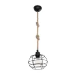 GLOBOSTAR® TALAH 203-0008 Vintage Κρεμαστό Φωτιστικό Οροφής με Ντουί 1 x E27 AC 220-240V IP20 - Μαύρο & Μπεζ - Μ20 x Π20 x Υ20cm - Image 4