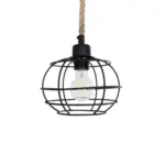 GLOBOSTAR® TALAH 203-0008 Vintage Κρεμαστό Φωτιστικό Οροφής με Ντουί 1 x E27 AC 220-240V IP20 - Μαύρο & Μπεζ - Μ20 x Π20 x Υ20cm - Image 5
