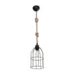 GLOBOSTAR® TALAH 203-0009 Vintage Κρεμαστό Φωτιστικό Οροφής με Ντουί 1 x E27 AC 220-240V IP20 - Μαύρο & Μπεζ - Μ15.5 x Π15.5 x Υ30cm - Image 4