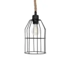 GLOBOSTAR® TALAH 203-0009 Vintage Κρεμαστό Φωτιστικό Οροφής με Ντουί 1 x E27 AC 220-240V IP20 - Μαύρο & Μπεζ - Μ15.5 x Π15.5 x Υ30cm - Image 5