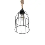 GLOBOSTAR® TALAH 203-0009 Vintage Κρεμαστό Φωτιστικό Οροφής με Ντουί 1 x E27 AC 220-240V IP20 - Μαύρο & Μπεζ - Μ15.5 x Π15.5 x Υ30cm - Image 6
