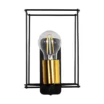 GLOBOSTAR® CYRA 203-0012 Μοντέρνο Φωτιστικό Τοίχου - Απλίκα με Ντουί 1 x E27 AC 220-240V IP20 - Μαύρο & Χρυσό - Μ14 x Π21 x Υ22cm - Image 4