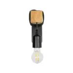 GLOBOSTAR® XYLO 203-0014 Μοντέρνο Φωτιστικό Τοίχου - Απλίκα με Ντουί 1 x E27 AC 220-240V IP20 - Μαύρο & Μπεζ - Μ18 x Π18 x Υ19cm - Image 4