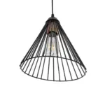 GLOBOSTAR® ARCWIRE 203-0015 Μοντέρνο Κρεμαστό Φωτιστικό Οροφής με Ντουί 1 x E27 AC 220-240V IP20 - Μαύρο - Μ25 x Π25 x Υ30cm - Image 6