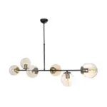 GLOBOSTAR® LATTICE 203-0017 Μοντέρνο Φωτιστικό Οροφής με Ντουί 6 x E27 AC 220-240V IP20 - Μαύρο & Μπρούτζινο - Μ120 x Π32 x Υ32cm - Image 4