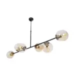 GLOBOSTAR® LATTICE 203-0017 Μοντέρνο Φωτιστικό Οροφής με Ντουί 6 x E27 AC 220-240V IP20 - Μαύρο & Μπρούτζινο - Μ120 x Π32 x Υ32cm - Image 5