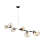 GLOBOSTAR® LATTICE 203-0017 Μοντέρνο Φωτιστικό Οροφής με Ντουί 6 x E27 AC 220-240V IP20 - Μαύρο & Μπρούτζινο - Μ120 x Π32 x Υ32cm - Image 6