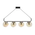 GLOBOSTAR® LATTICE 203-0018 Μοντέρνο Κρεμαστό Φωτιστικό Οροφής με Ντουί 4 x E27 AC 220-240V IP20 - Μαύρο & Μπρούτζινο - Μ78 x Π15 x Υ81cm - Image 5