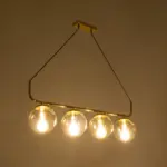GLOBOSTAR® LATTICE 203-0019 Μοντέρνο Κρεμαστό Φωτιστικό Οροφής με Ντουί 4 x E27 AC 220-240V IP20 - Χρυσό - Μ78 x Π15 x Υ81cm - Image 3