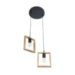 GLOBOSTAR® EDISON 203-0021 Vintage Κρεμαστό Φωτιστικό Οροφής με Ντουί 2 x E27 AC 220-240V IP20 - Μπεζ & Μαύρο - Μ40 x Π20 x Υ45cm - Image 5