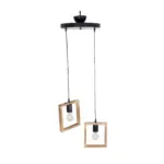 GLOBOSTAR® EDISON 203-0021 Vintage Κρεμαστό Φωτιστικό Οροφής με Ντουί 2 x E27 AC 220-240V IP20 - Μπεζ & Μαύρο - Μ40 x Π20 x Υ45cm - Image 6
