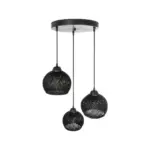 GLOBOSTAR® YASAM 203-0022 Vintage Κρεμαστό Φωτιστικό Οροφής με Ντουί 3 x E27 AC 220-240V IP20 - Μαύρο - Μ42 x Π42 x Υ54cm - Image 6