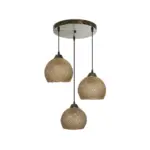 GLOBOSTAR® YASAM 203-0025 Vintage Κρεμαστό Φωτιστικό Οροφής με Ντουί 3 x E27 AC 220-240V IP20 - Καφέ - Μ42 x Π42 x Υ54cm - Image 4