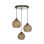 GLOBOSTAR® YASAM 203-0025 Vintage Κρεμαστό Φωτιστικό Οροφής με Ντουί 3 x E27 AC 220-240V IP20 - Καφέ - Μ42 x Π42 x Υ54cm - Image 6