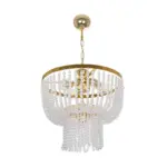 GLOBOSTAR® CRYSTAL 203-0028 Κλασικό Κρεμαστό Φωτιστικό Οροφής με Ντουί 3 x E27 AC 220-240V IP20 - Χρυσό & Διάφανο - Μ41 x Π41 x Υ40cm - Image 4