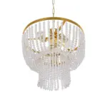 GLOBOSTAR® CRYSTAL 203-0028 Κλασικό Κρεμαστό Φωτιστικό Οροφής με Ντουί 3 x E27 AC 220-240V IP20 - Χρυσό & Διάφανο - Μ41 x Π41 x Υ40cm - Image 6