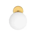 GLOBOSTAR® DALPH 203-0033 Vintage Φωτιστικό Τοίχου - Απλίκα με Ντουί 1 x E27 AC 220-240V IP20 - Χρυσό & Λευκό - M15 x Π25 x Υ22cm - Image 4